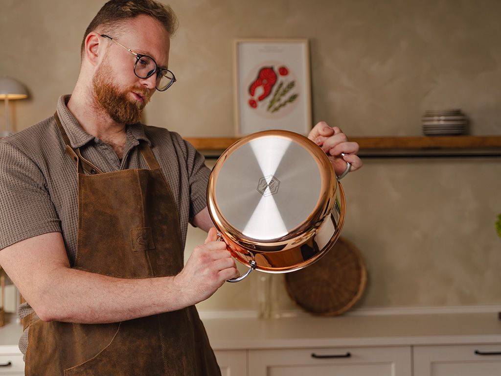 MIEDZIANY GARNEK HYBRYDOWY NON-STICK 24 CM - 6