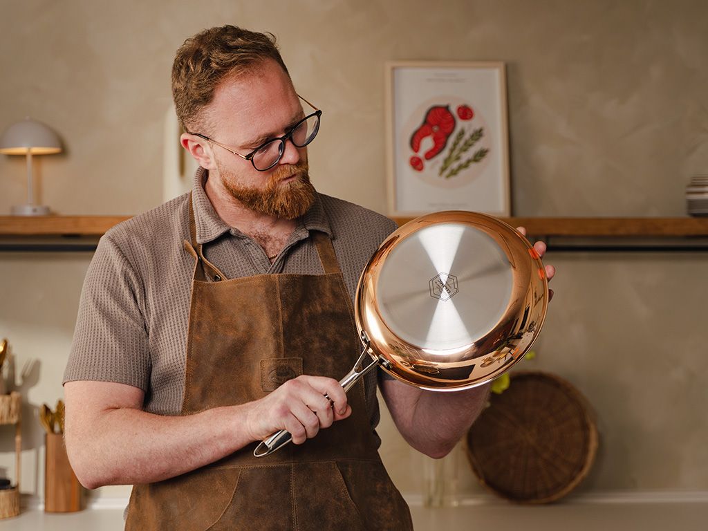 ZESTAW PATELNI HYBRYDOWYCH NON-STICK MIEDZIANYCH - 3 CZĘŚCI - 6