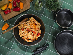 SADA WOK S ODJÍMATNÝM RUKOJETEM 30CM - 4