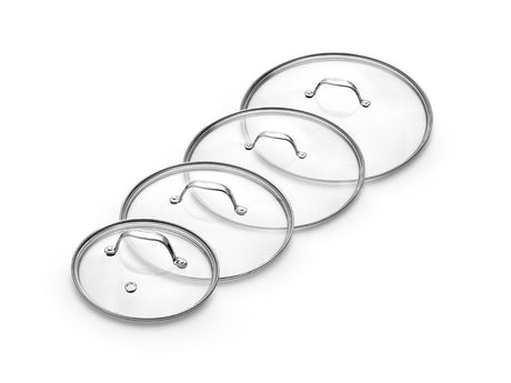 ZESTAW SZKLANYCH POKRYWEK 18/24/26/28 CM – 4 ELEMENTY - 1