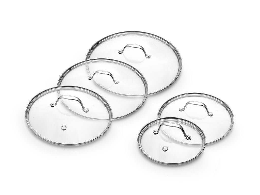ZESTAW SZKLANYCH POKRYWEK 20/24/26/28/30 CM – 5 ELEMENTÓW - 1