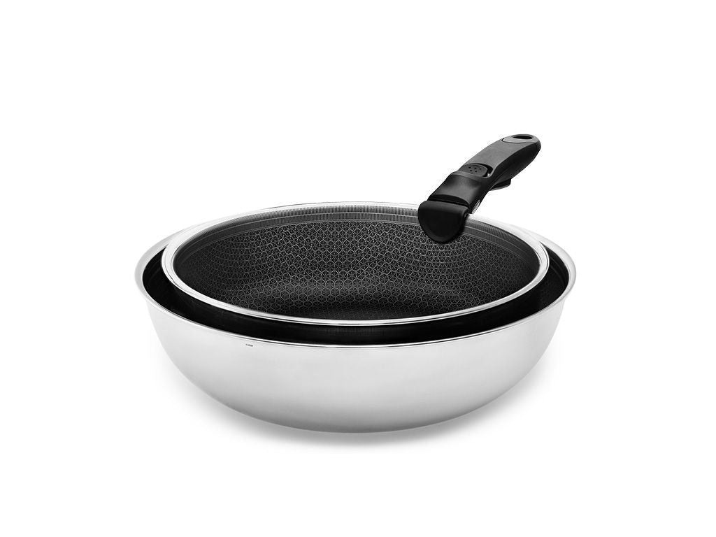 ZESTAW WOK+SAUTE Z ODPINANĄ RĄCZKĄ – 2 SZT - 1